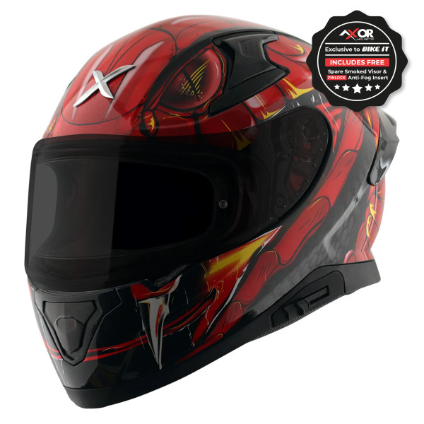 Axor Axor apex full face helmet - venomous gloss black red - large